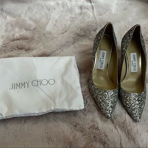 Jimmy Choo Romy 85 Champagne Glitter 36